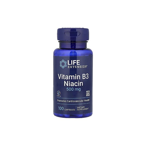 Vitamina B3 Niacina 500mg 100 Cápsulas - Life Extension