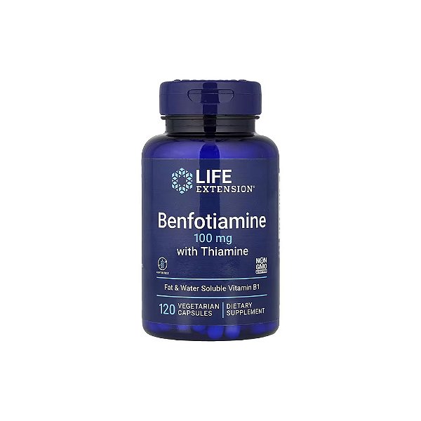 Benfotiamina com Tiamina 100mg 120 Veg Cápsulas - Life Extension