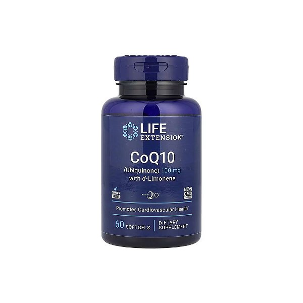 Coq10 Ubiquinona 100mg com D-Limoneno 60 Softgels - Life Extension