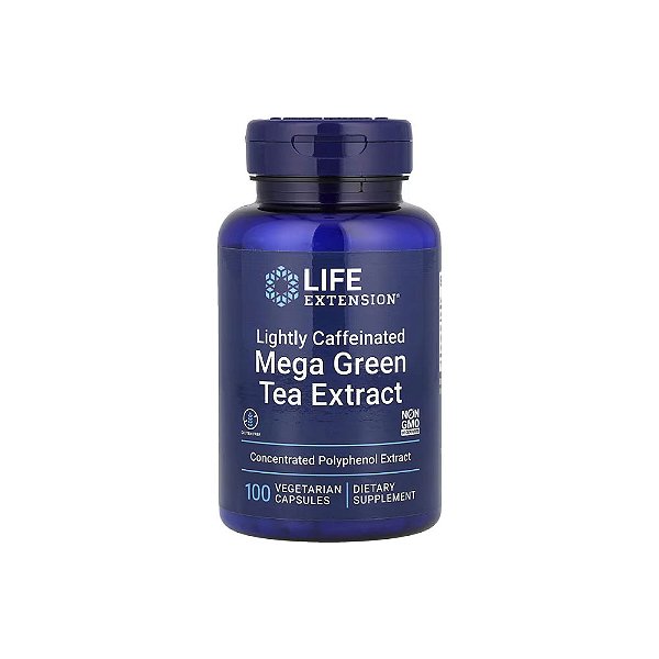 Mega-extrato de Chá Verde Levemente Cafeínado 100 Veg Cápsulas - Life Extension