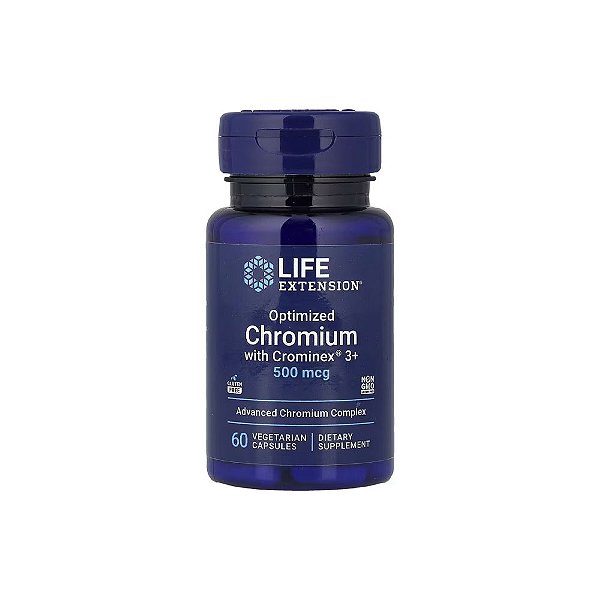 Cromo Otimizado com Crominex3+ 500mcg 60 Veg Cápsulas - Life Extension