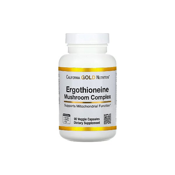 Complexo de Cogumelos Ergotioneína com Maitake Orgânico, Extratos de Cogumelo Juba-de-Leão Orgânico 90 Veg Cápsulas - California Gold Nutrition