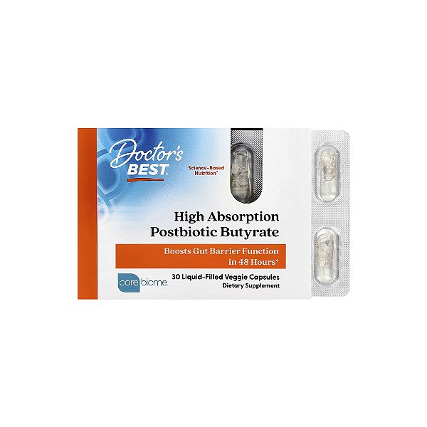 Butirato Pós-biótico de Alta Absorção 300mg 30 Cápsulas Vegetais Preenchidas com Líquido - Doctor's Best