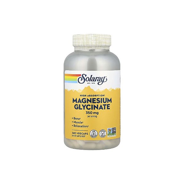 Glicinato de Magnésio de Alta Absorção 350mg - Solaray