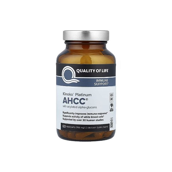 Kinoko Platinum AHCC® 750mg 60 Cápsulas Vegetais - Quality of Life