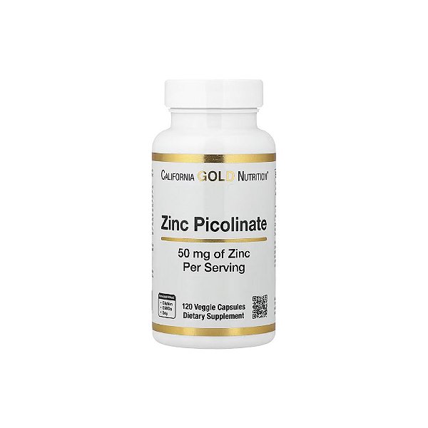 Picolinato de Zinco 50mg 120 Cápsulas Vegetais - California Gold Nutrition
