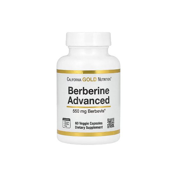 Berberine Advanced Berberina Avançada 550mg 60 Cápsulas Vegetais - California Gold Nutrition