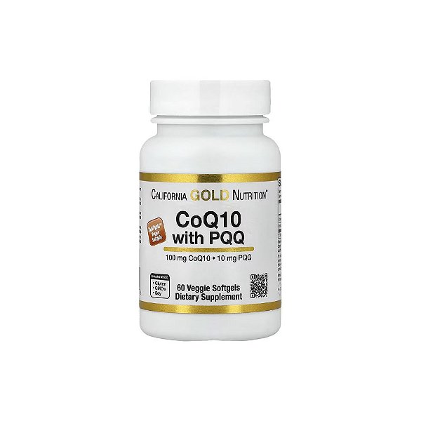 CoQ10 com PQQ Ubiquinona USP 100mg 60 Cápsulas Softgel Vegetais - California Gold Nutrition