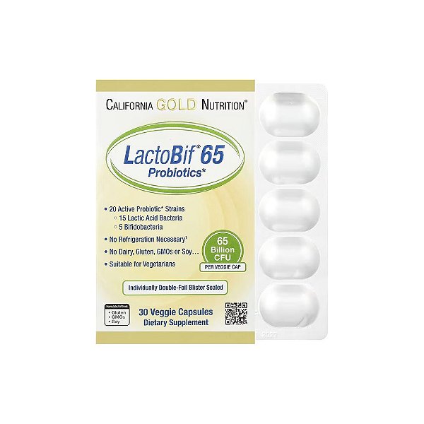 Probióticos LactoBif 65 - California Gold Nutrition