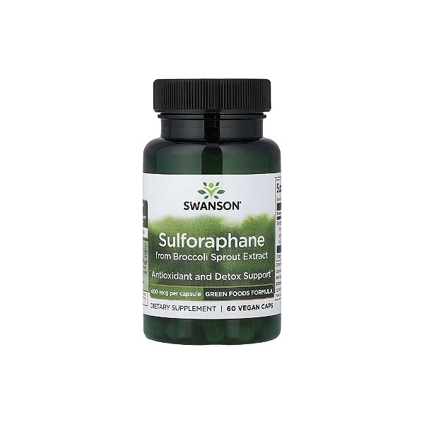 Sulforafano do Extrato do Broto de Brócolis 400 mcg 60 Cápsulas Veganas - Swanson