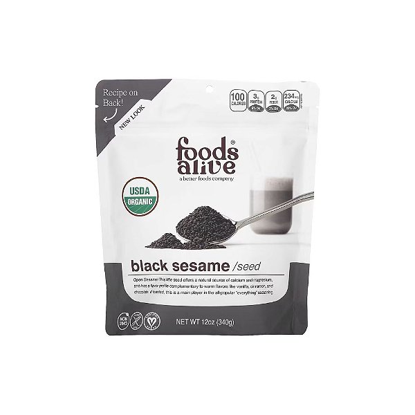Semente de Gergelim Preto Orgânico - Foods Alive