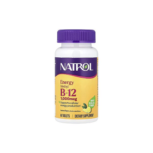 Metil B12 1000mcg sabor Limão 60 Comprimidos - Natrol