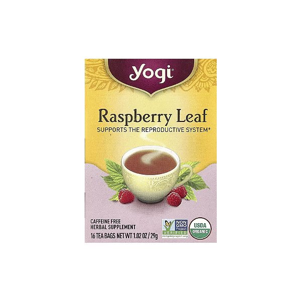 Chá de Folha de Framboesa para Mulher Sem Cafeína 16 Saquinhos - Yogi Tea