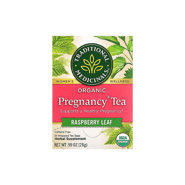 Chá Orgânico Pregnancy Folha de Framboesa sem Cafeína 16 Saquinhos - Traditional Medicinals