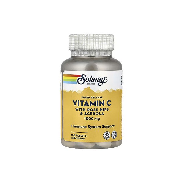 Vitamina C com Rosa-Mosqueta e Acerola 1000mg - Solaray