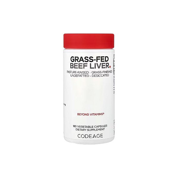 Fígado Bovino de Gado Criado no Pasto 1500mg 180 Cápsulas Vegetais - Codeage