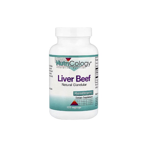 Carne de Fígado Glandular Natural 125 Cápsulas Vegetais - Nutricology