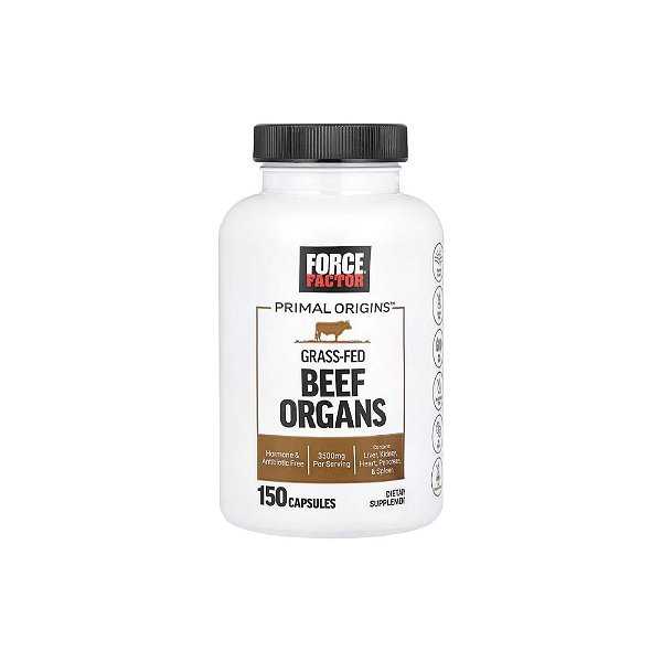 Primal Origins Órgãos de Gado Criado no Pasto 150 Cápsulas - Force Factor