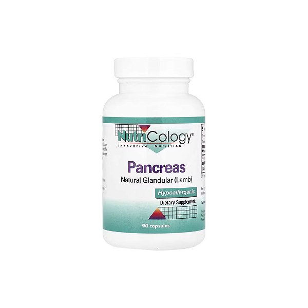 Pâncreas Glandular Natural (Cordeiro) 425mg 90 Cápsulas Vegetais - Nutricology
