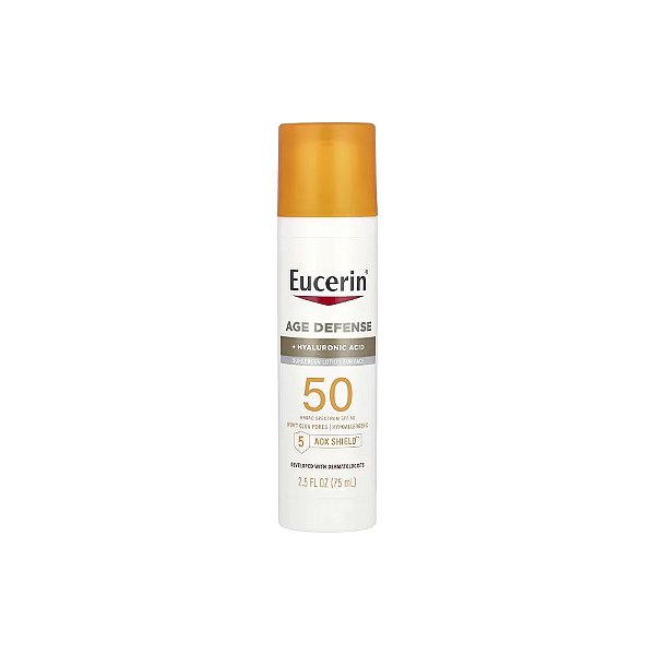 Age Defense Protetor Solar Leve para o Rosto FPS 50 Sem Perfume 75ml - Eucerin