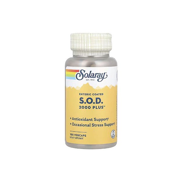 S.O.D com Revestimento Entérico 2000 Plus 100 VegCaps - Solaray