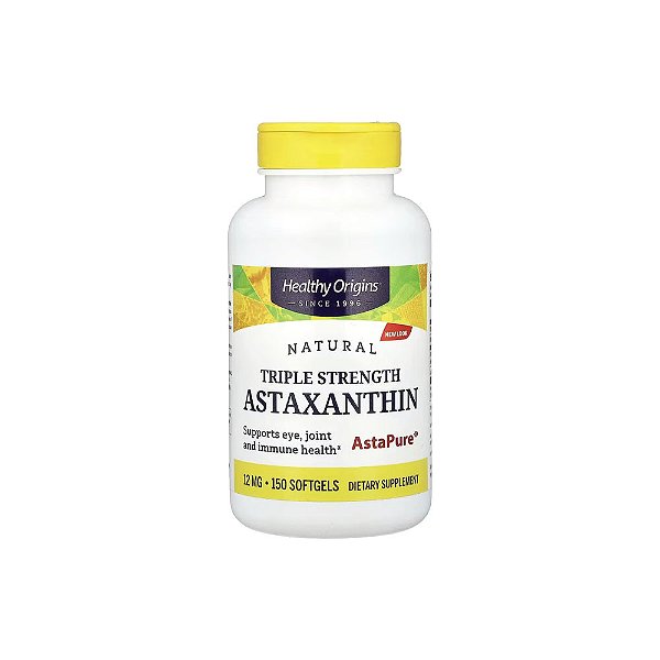 Astaxanthin Natural AstaPure 12mg 150 Softgels - Healthy Origins