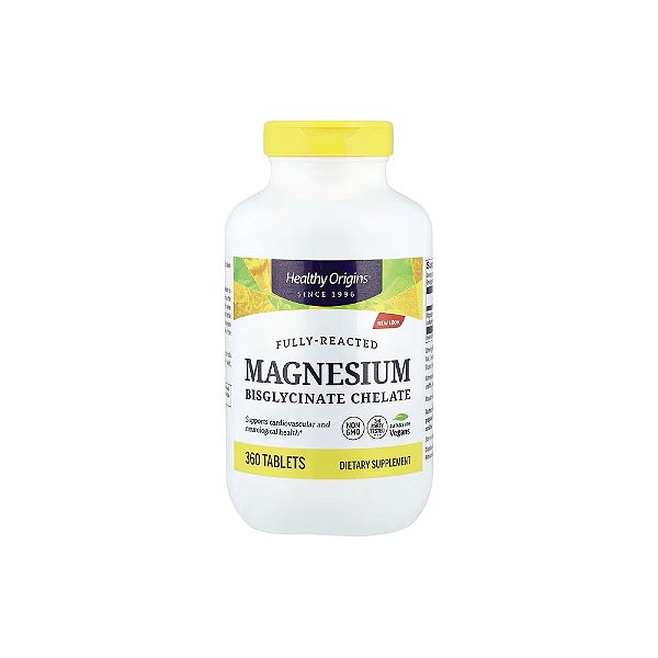 Bisglicinato de Magnésio Quelato 200mg - Healthy Origins
