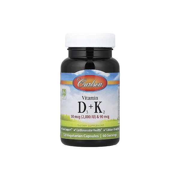 Vitamina D3 2.000 UI + K2 90mcg - Carlson