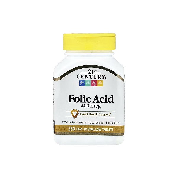 Ácido Fólico 400mcg 250 Comprimidos - 21st Century