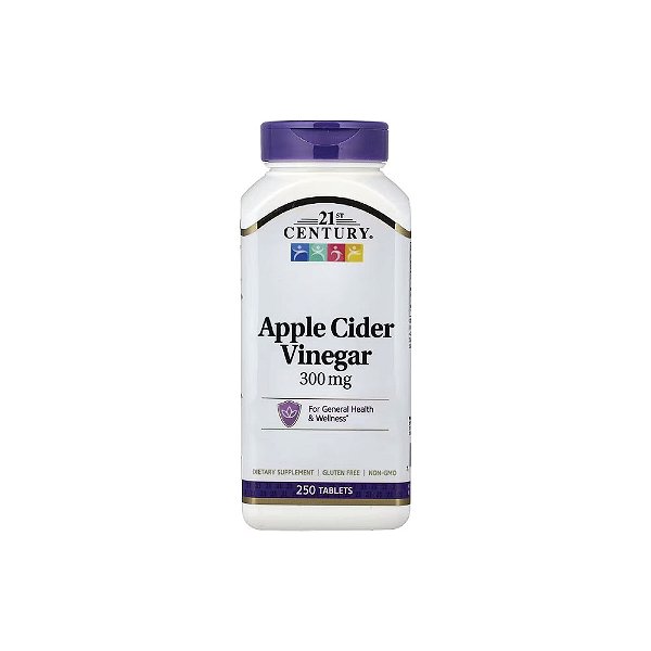 Apple Cider Vinegar Vinagre de Maçã 300 mg 250 Comprimidos - 21st Century