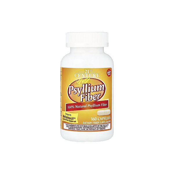 Fibra de Psyllium 160 Cápsulas - 21st Century