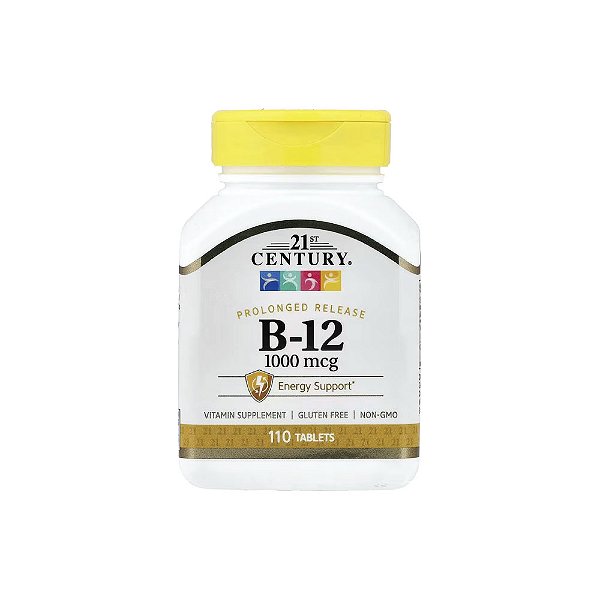 B-12 1000mcg Liberação Prolongada 110 Tabletes - 21st Century