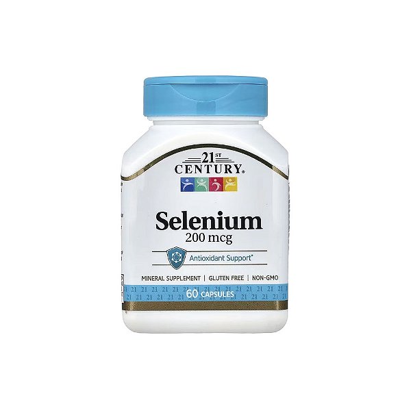 Selênio 200mcg 60 Cápsulas - 21st Century