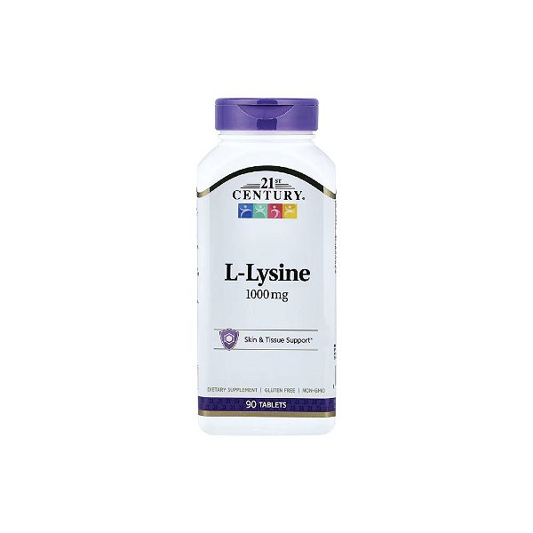 L-lisina 1000mg 90 Tabletes - 21st Century