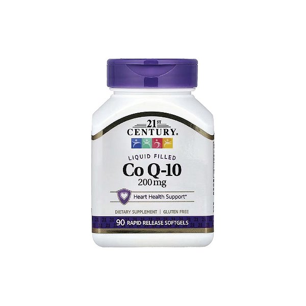 Coenzima CoQ-10 Líquida 200mg 90 Cápsulas Softgel - 21st Century