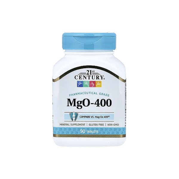 MgO-400 Óxido de Magnésio 400mg 90 Comprimidos - 21st Century