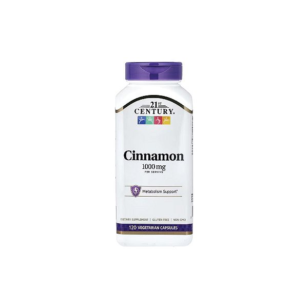 Canela 500mg 120 Cápsulas - 21st Century