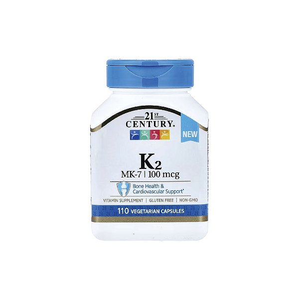 Vitamina K2 MK7 100mcg 110 Cápsulas - 21st Century