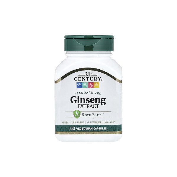 Extrato de Ginseng Padronizado 100mg 60 Cápsulas - 21st Century