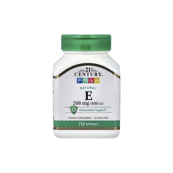 Vitamina E Natural 268mg (400 UI) 110 Cápsulas Softgel - 21st Century