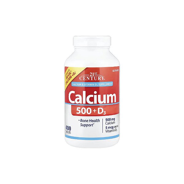 Cálcio 500 + Vitamina D3 400 Comprimidos - 21st Century