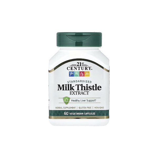 Extrato de Cardo Mariano (Milk Thistle) 60 Cápsulas Vegetarianas - 21st Century