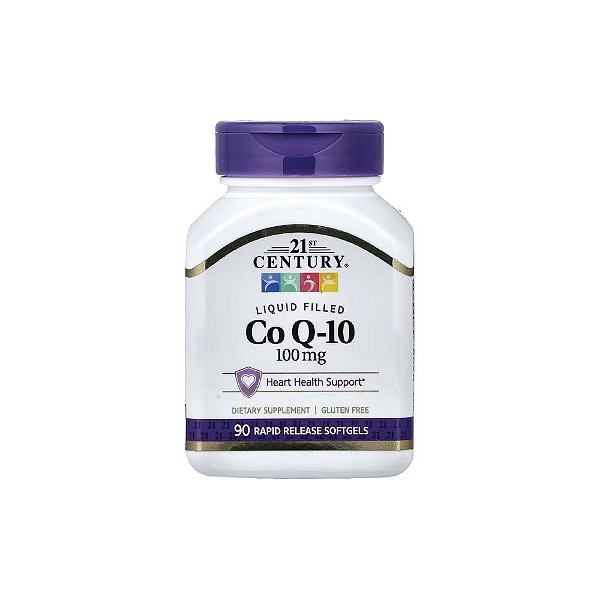 Coenzima CoQ-10 Líquida 100mg 90 Cápsulas Softgel - 21st Century