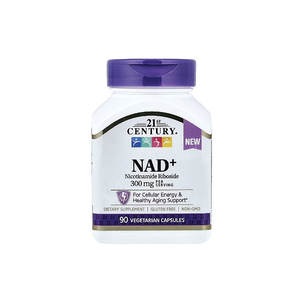 NAD+ Nicotinamida Adenina Dinucleotídeo 300mg 90 Veg Cápsulas - 21st Century