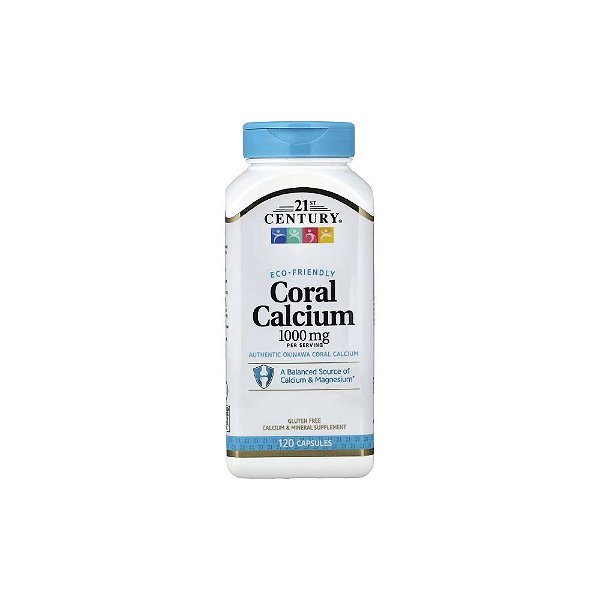 Cálcio de Coral 1000mg 120 Cápsulas - 21st Century