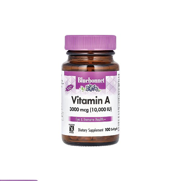 Vitamina A 3.000mcg (10.000 UI) 100 Softgels - Bluebonnet Nutrition