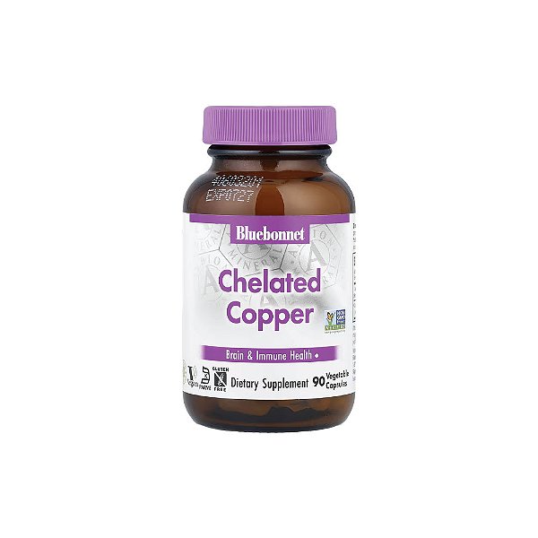 Cobre Quelado Chelated Copper 3mg 90 Cápsulas - Bluebonnet Nutrition