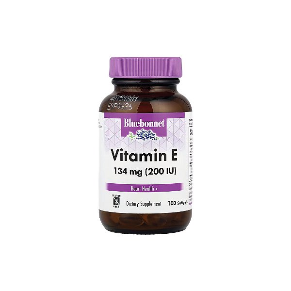 Vitamina E 200 UI (134mg) d-Alpha Tocopherol 100 Softgels - Bluebonnet Nutrition