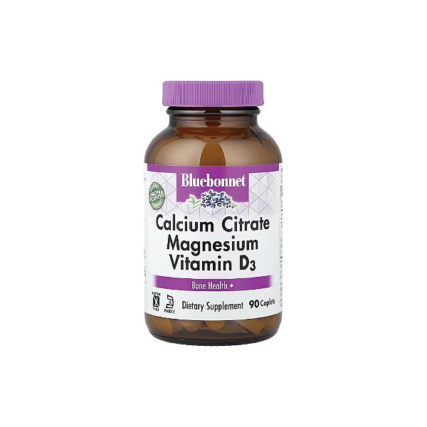 Citrato de Cálcio, Magnésio e Vitamina D3 90 Cápsulas - Bluebonnet Nutrition