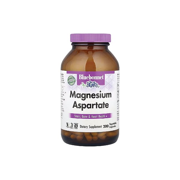 Aspartato de Magnésio 200mg Magnesium Aspartate 200 Cápsulas - Bluebonnet Nutrition